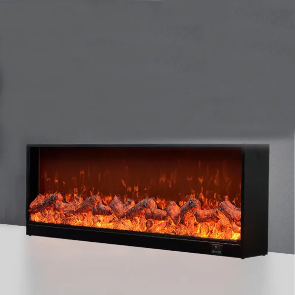 Custom Recessed Electric Fireplace with Flame - Image 5
