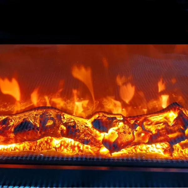 Custom Recessed Electric Fireplace with Flame - Image 6