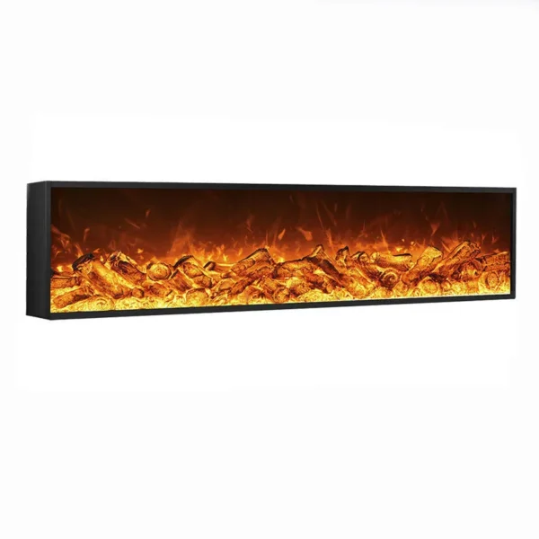 Custom Recessed Electric Fireplace with Flame